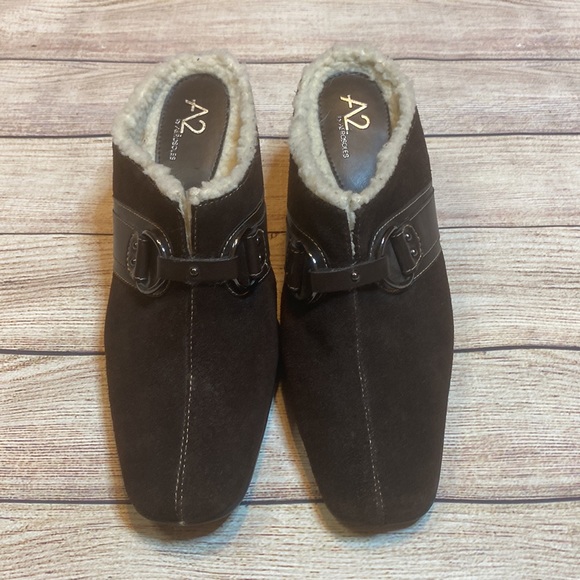 A2 by Aerosoles Brown Suede Leather Snapjack Mule Size 9 - Picture 4 of 11